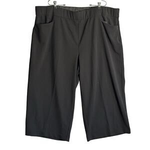 Torrid Sz 26 Cropped Wide Leg Pull‎ On Black Trouser Slacks career professional